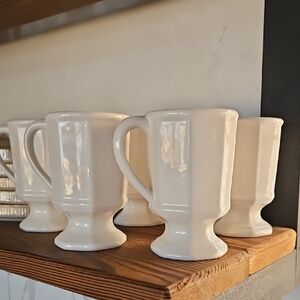 Elegant Cream Ceramic Mugs Set